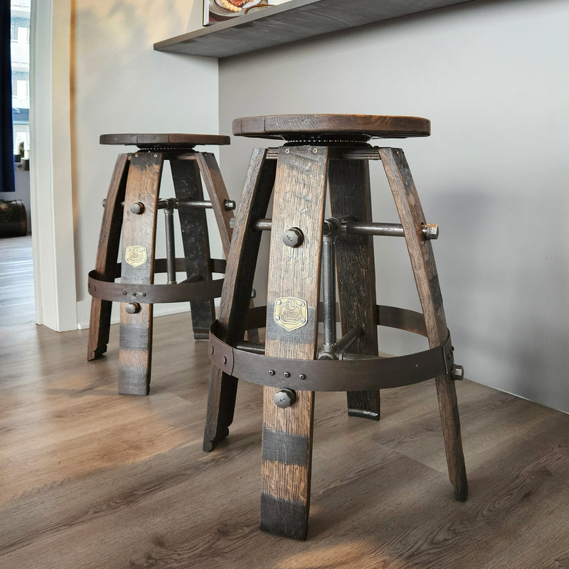 Jack Daniel's Whiskey Barrel Bar Stool - Handcrafted & Customizable for Home Bar
