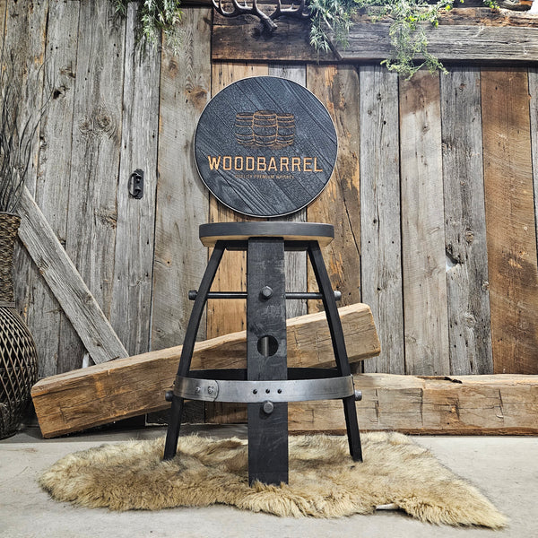 Custom Carved Whiskey Barrel Stool - Whiskey Barrel Bar Stool - Chair ...