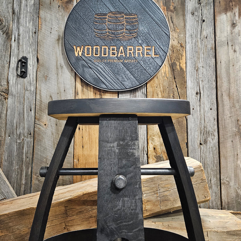Tabouret de baril de whisky sculpté sur mesure - Tabouret de bar de baril de whisky - Chaise - Siège - Mancave - Bar - Tabourets - Tabourets de bar
