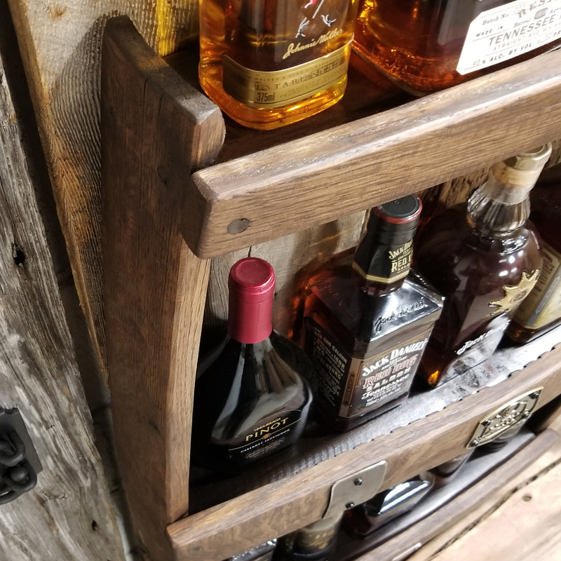 Whiskey Barrel Shelve Display - Whiskey Liquor Rack - Liquor Cabinet ...