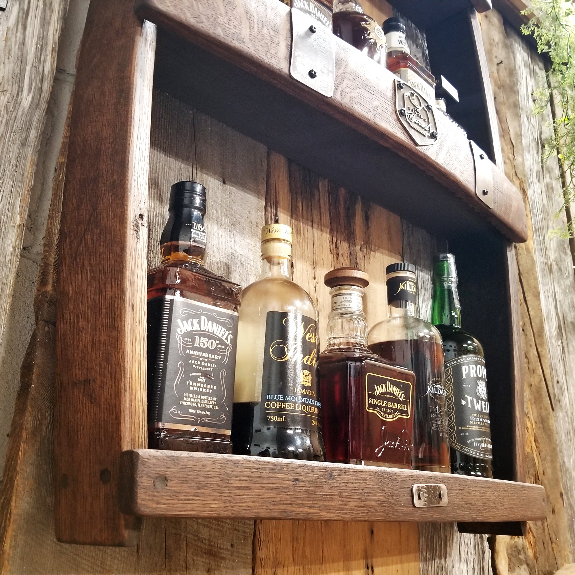 Whiskey Barrel Shelve Display Whiskey Liquor Rack Liquor