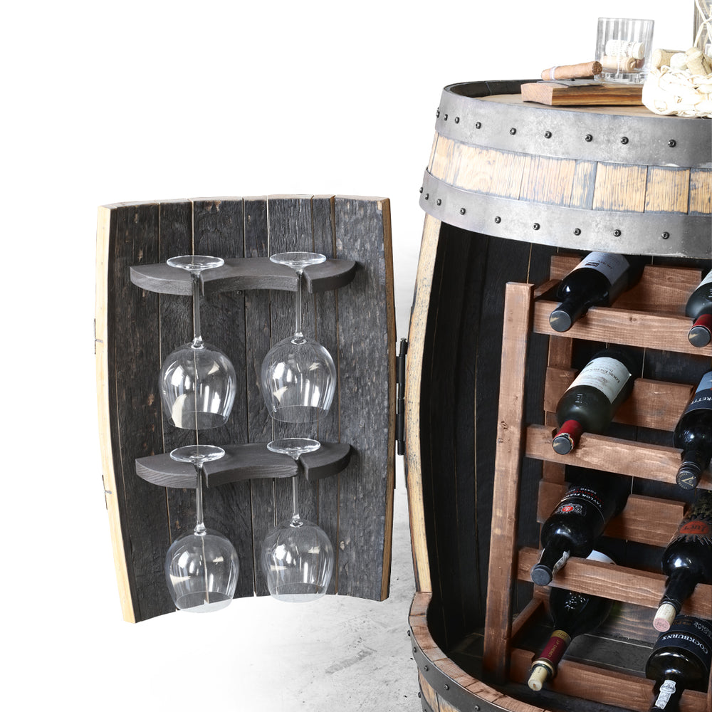 Casier à vin - Creative Cooper - Tonneau en bois, porte-bouteilles et