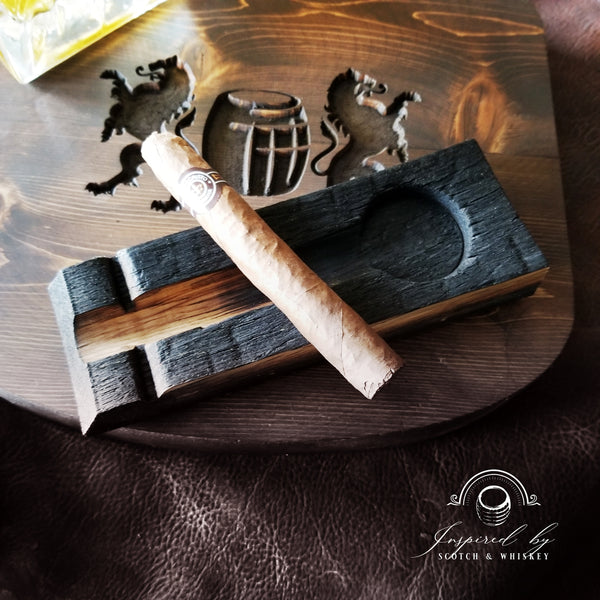 Whiskey Barrel Cigar Holder + Ash Tray