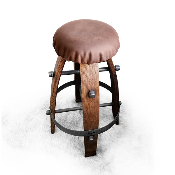 Wine Barrel - Napa Valley Wine Bar Stool - Chair - Seat - Mancave - Bar - Stool