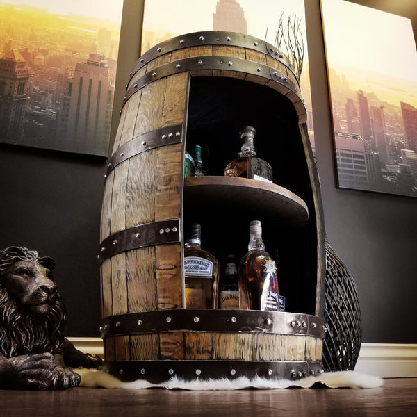 1 - Whiskey Barrel - Whiskey Full Barrel Liquor Cabinet