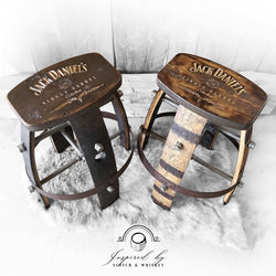 Custom Handcrafted Whiskey Barrel Bar Stool: Hard Solid Wood Seat with Your Logo
