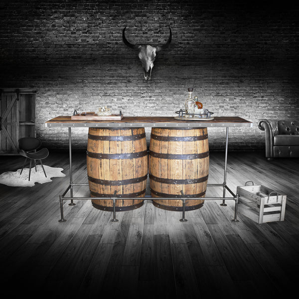 Whisky Barrel - Bar à Double Demi-Tonneau Vintage